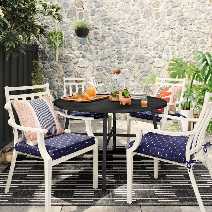 18"x20" Geometric Woven Outdoor Chair Seat Cushion Dark Blue - Threshold