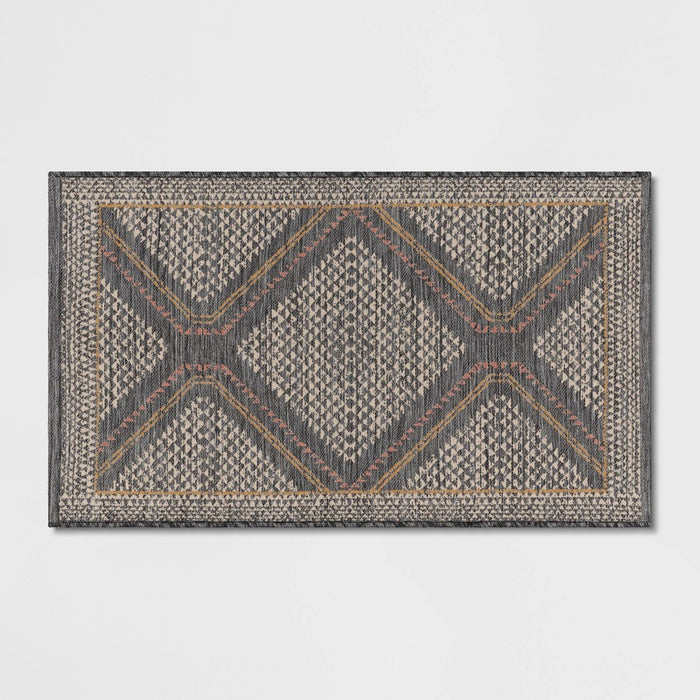 2'3"x3'9" Washable Tapestry Accent Rug Gray - Threshold