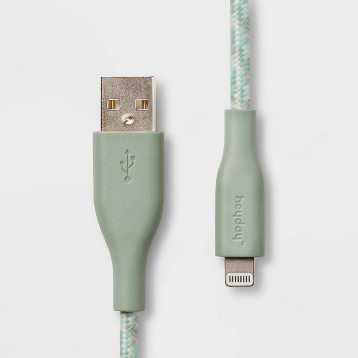 6' Lightning to USB-A Braided Cable - heyday Evergreen
