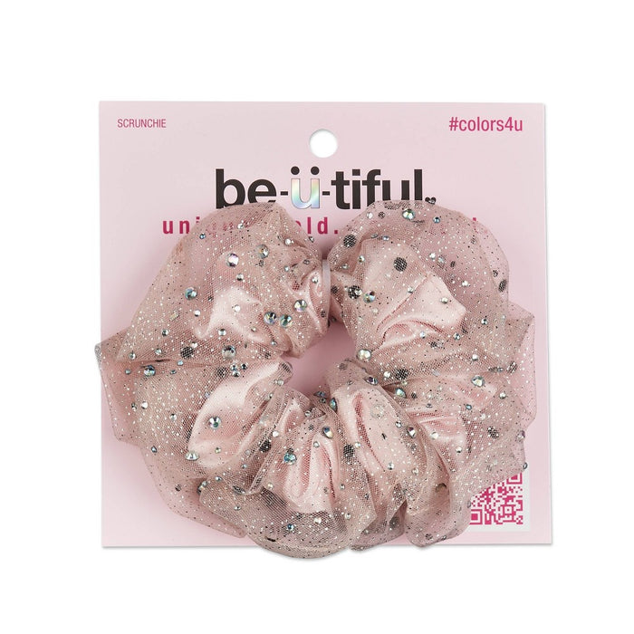 scunci be-u-tiful Rhinestone Embellished Hair Scrunchie - Pink