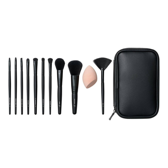 e.l.f. Full Face & Eye Makeup Brush Set with Travel Case - 12ct