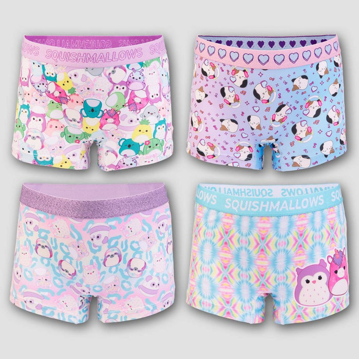 Girls' Squishmallows 4pk Boxer Briefs - 10