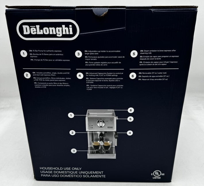 De'Longhi 15 Bar Pump Espresso Machine - ECP3630