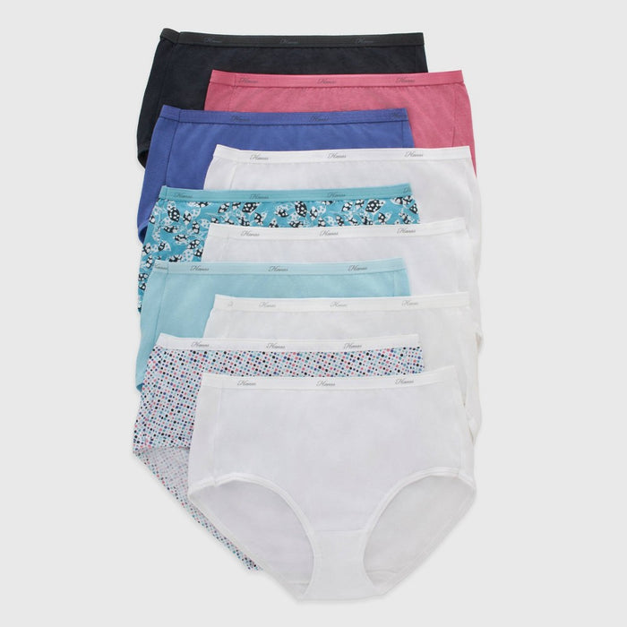 Hanes Women's 10pk Cotton Classic Briefs - Colors May Vary 10