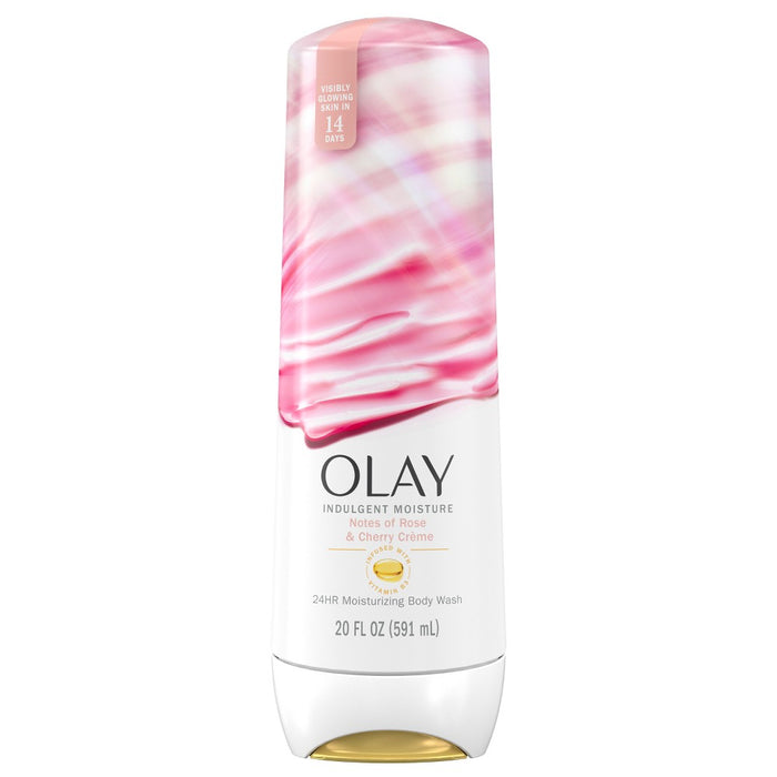 Olay Indulgent Moisture Body Wash Infused with Vitamin B3 - Notes of Rose and Cherry Creme - 20 fl oz