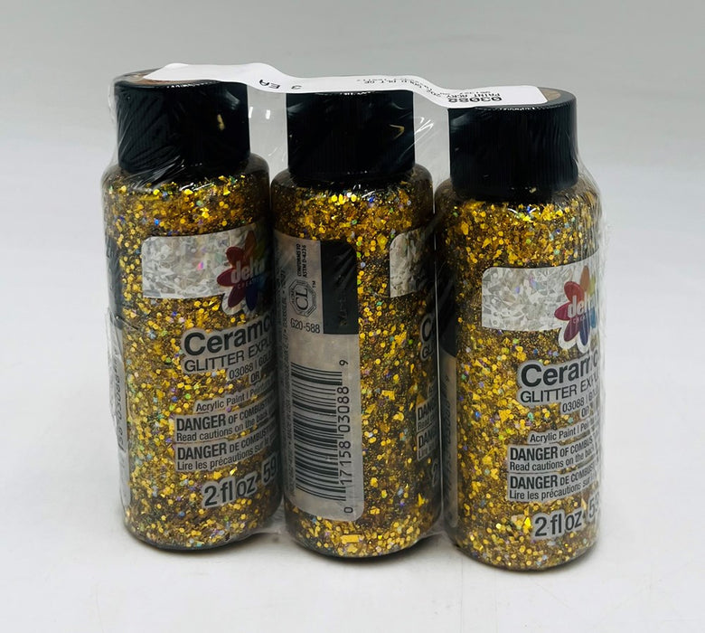 3 PACK Delta Ceramcoat Glitter Explosion Acrylic Paint (2 fl oz)