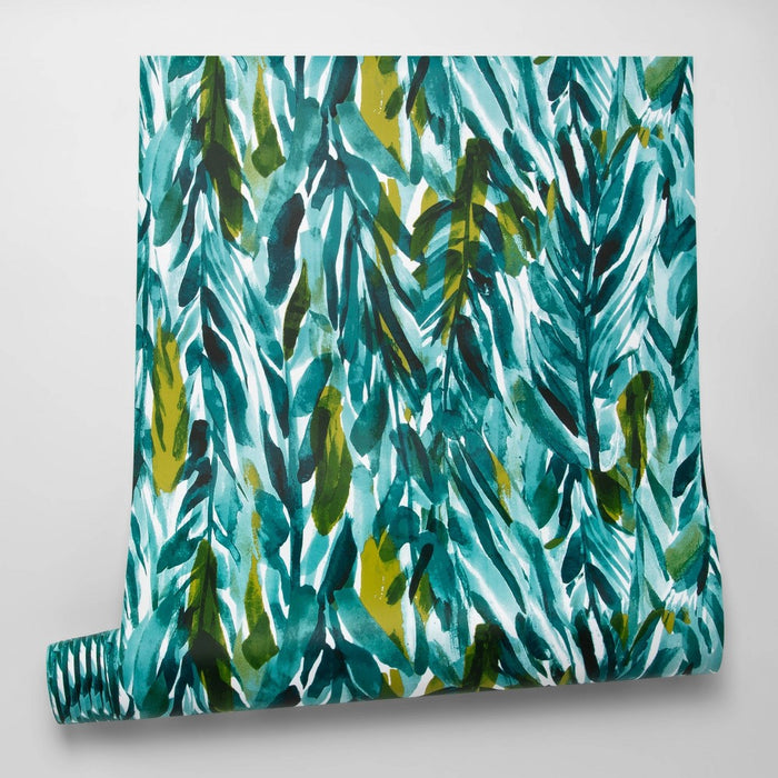 Leaves Peel & Stick Wallpaper Green - Opalhouse