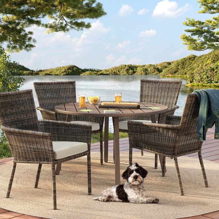 Monroe 2pk Patio Stack Dining Chairs - Tan - Threshold (LOCAL PICKUP ONLY)