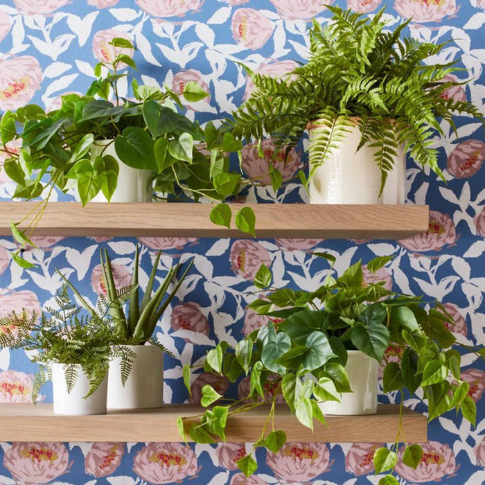 Floral Peel & Stick Wallpaper Blue/White - Opalhouse