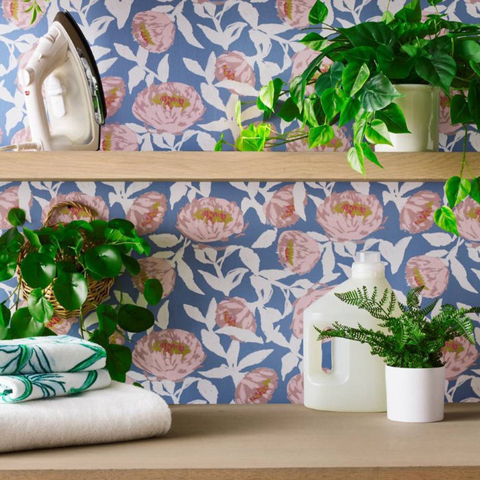 Floral Peel & Stick Wallpaper Blue/White - Opalhouse