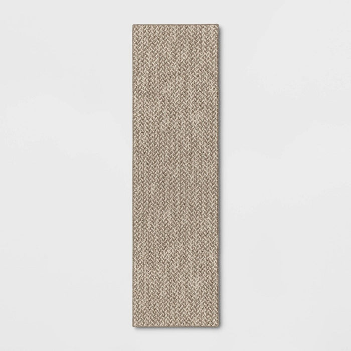 2'x7' Washable Weave Herringbone Runner Rug Cream - Threshold