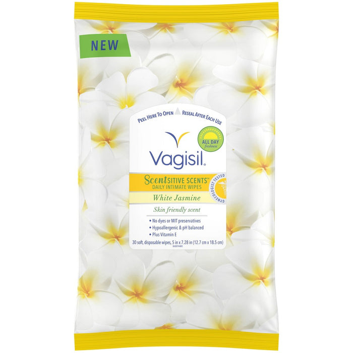 Vagisil Scentsitive Scents White Jasmine Feminine Wipes - 30ct