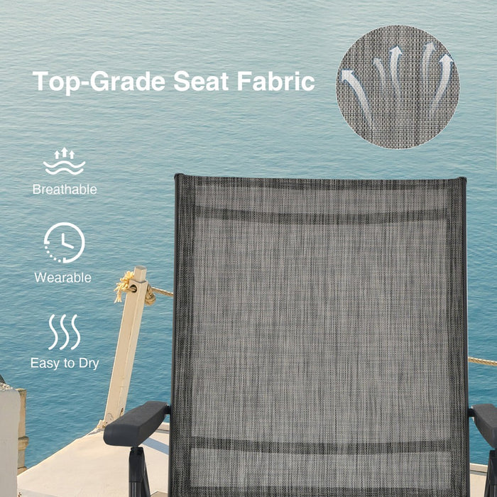 Costway Patio Folding Chaise Lounge Chair Outdoor Portable Reclining Lounger Beach Grey (LOCAL PICKUP ONLY)