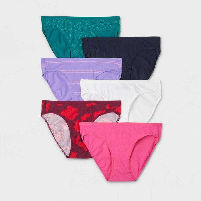 Women's 6pk Bikini Underwear - Auden Multi M