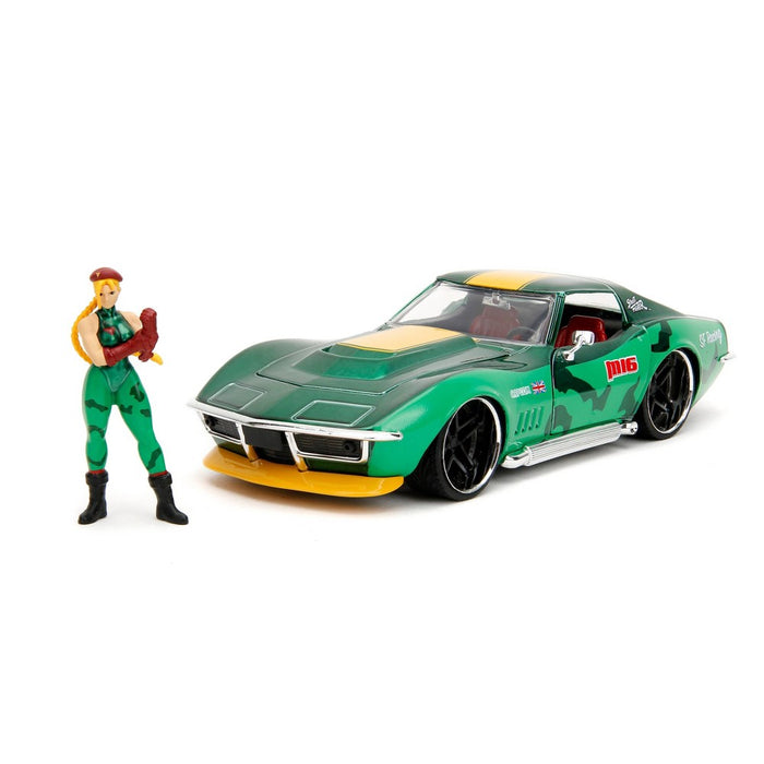 Jada Toys Street Fighter 1969 Chevrolet Corvette Stingray ZL1 with Cammy Figure