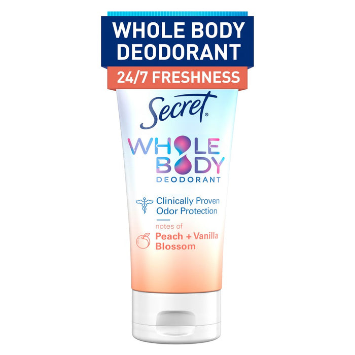 Secret Whole Body Aluminum Free Deodorant Clear Cream - Peach & Vanilla - 3.0oz