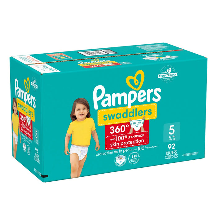Pampers Swaddler 360 Enormous Disposable Baby Diapers - Size 5 - 92ct