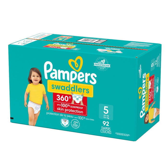Pampers Swaddler 360 Enormous Disposable Baby Diapers - Size 5 - 92ct