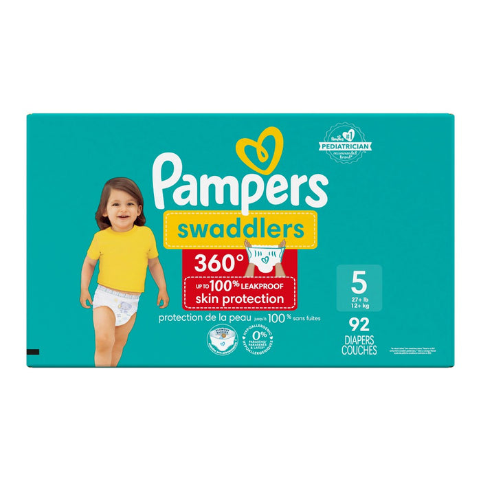Pampers Swaddler 360 Enormous Disposable Baby Diapers - Size 5 - 92ct