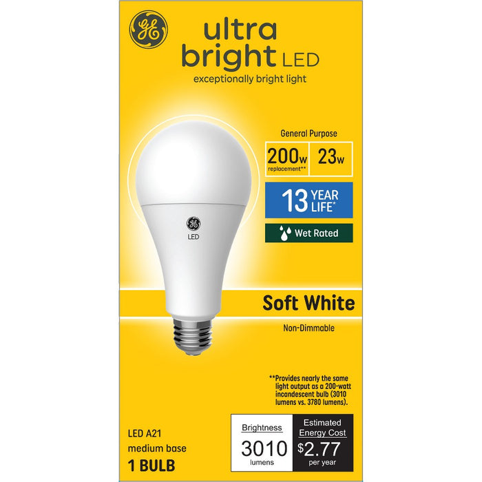 GE 200W Ultra Bright A21 LED Light Bulb Soft White