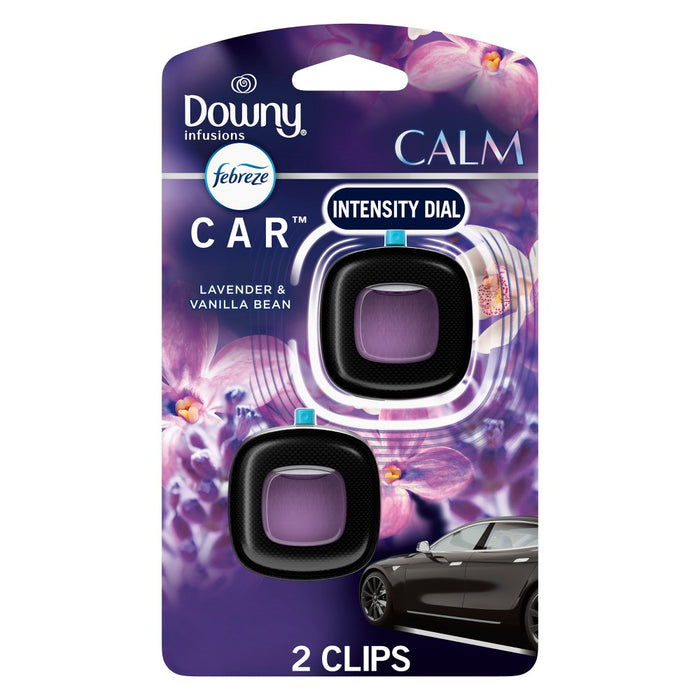 Febreze Downy Infusions Calm Car Air Freshener Lavender & Vanilla Bean - 0.14 fl oz/2pk