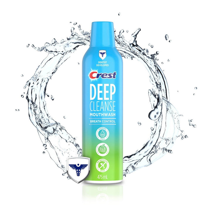 Crest Deep Cleanse Breath Control Mouthwash - Fresh Mint - 475mL