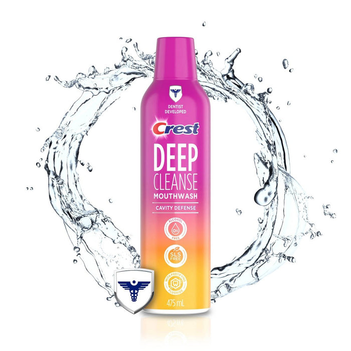 Crest Deep Cleanse Cavity Defense Mouthwash Clean Mint - 475mL