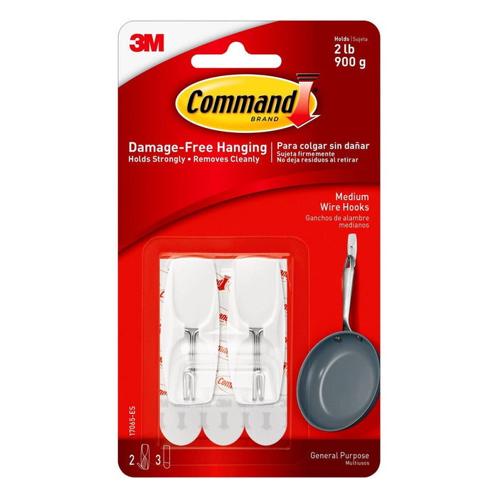 Command Medium Sized Wire Toggle Decorative Hook White