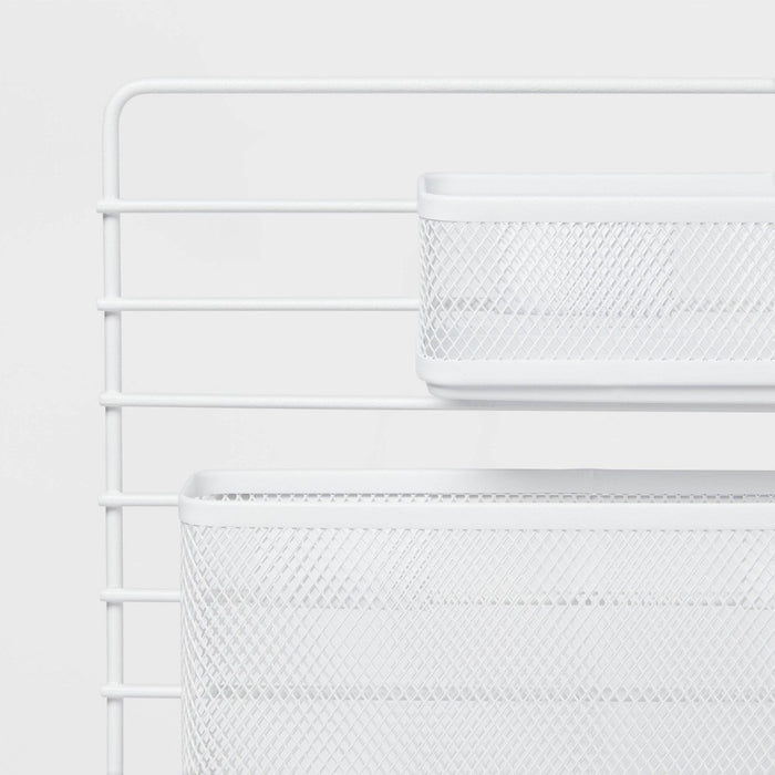 Mesh Wall Office Supply Organizer White - Brightroom