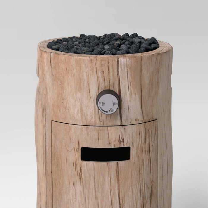 Weathered/Natural Finish Small LP Round Outdoor Fire Column Natural - Threshold (LOCAL PICKUP ONLY)
