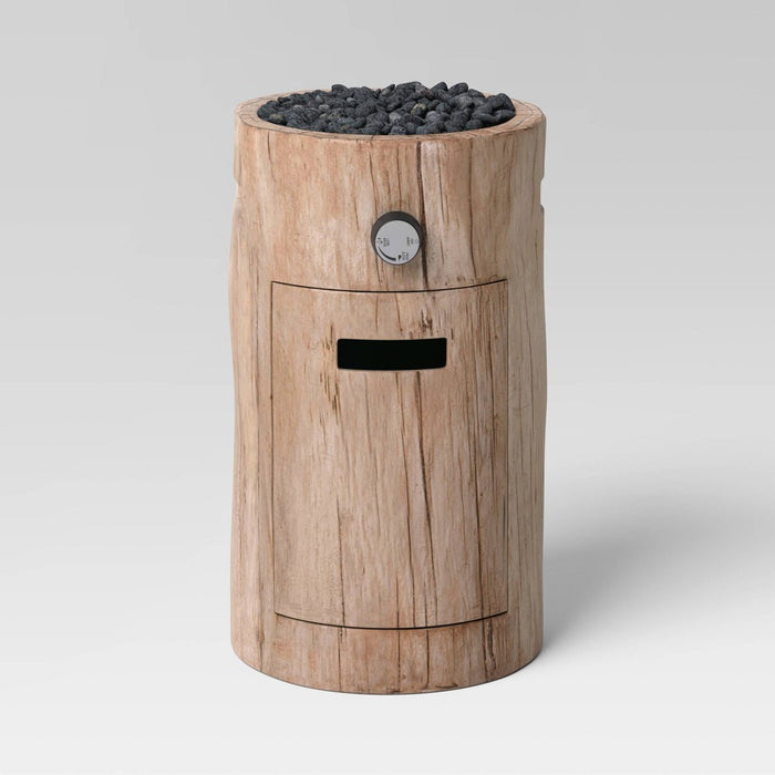 Weathered/Natural Finish Small LP Round Outdoor Fire Column Natural - Threshold (LOCAL PICKUP ONLY)