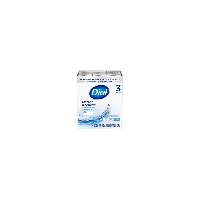 Dial Antibacterial Deodorant White Bar Soap - 3pk