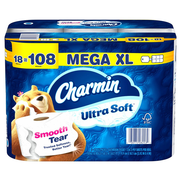 Charmin Ultra Soft Toilet Paper - 18 Mega XL Rolls