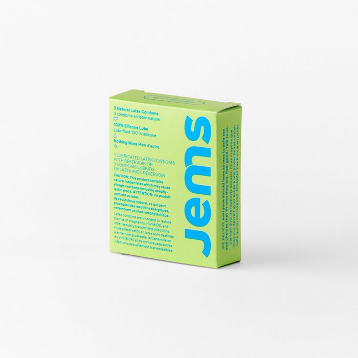 Jems Ultra Thin Natural Latex and 100% Silicone Lubricated Standard Fit Condoms - 3pk