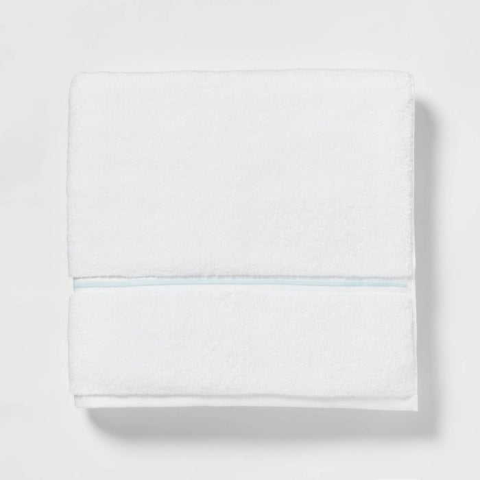 Spa Plush Bath Towel Light Blue Embroidered - Threshold