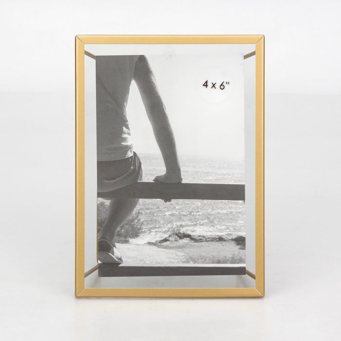 4" x 6" Frame with Symmetrical Wire Back Brass - Threshold