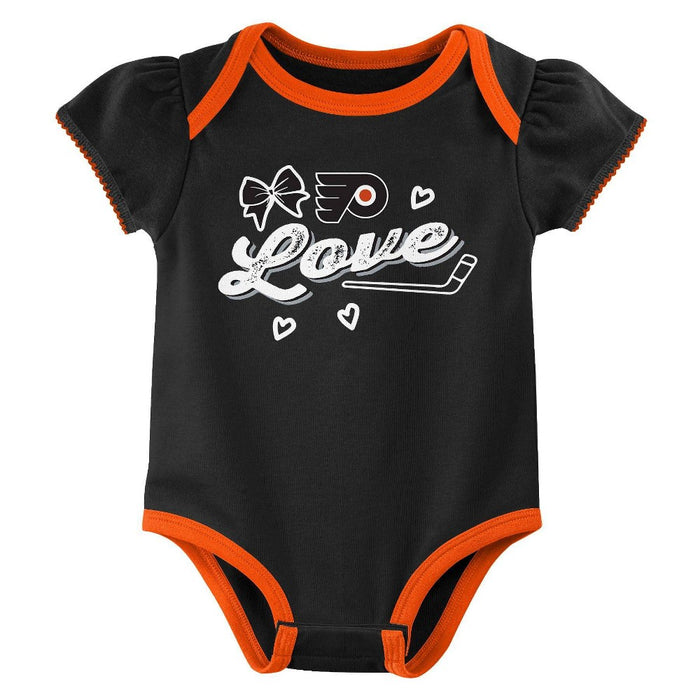 NHL Philadelphia Flyers Infant Girls' 3pk Bodysuit - 6-9M