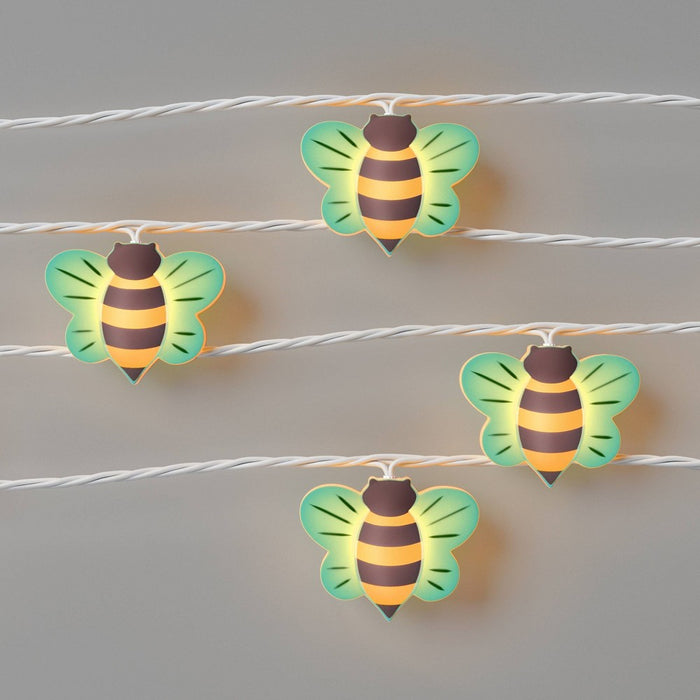 10ct Incandescent Indoor Outdoor Bee String Lights White Wire - Sun Squad
