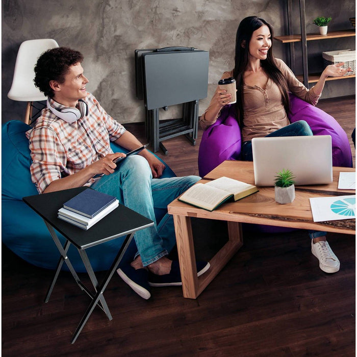 Peakform 5pc TV Tray Set Wood Black (LOCAL PICKUP ONLY)