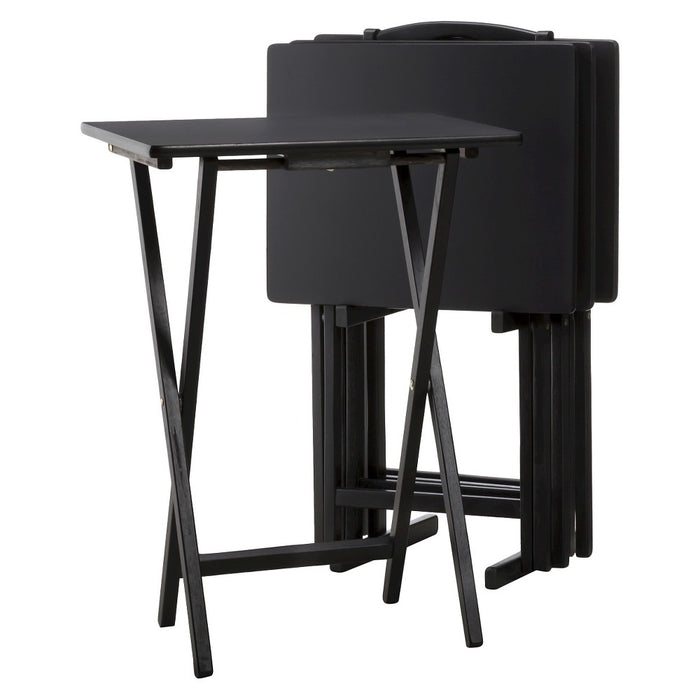 Peakform 5pc TV Tray Set Wood Black (LOCAL PICKUP ONLY)
