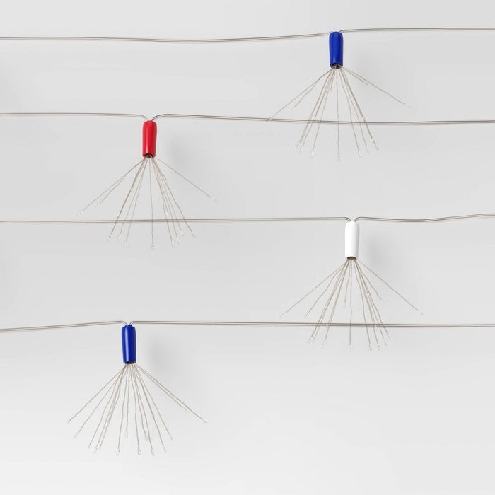 10ct LED Indoor Outdoor Starburst String Lights Red White Blue - Sun Squad