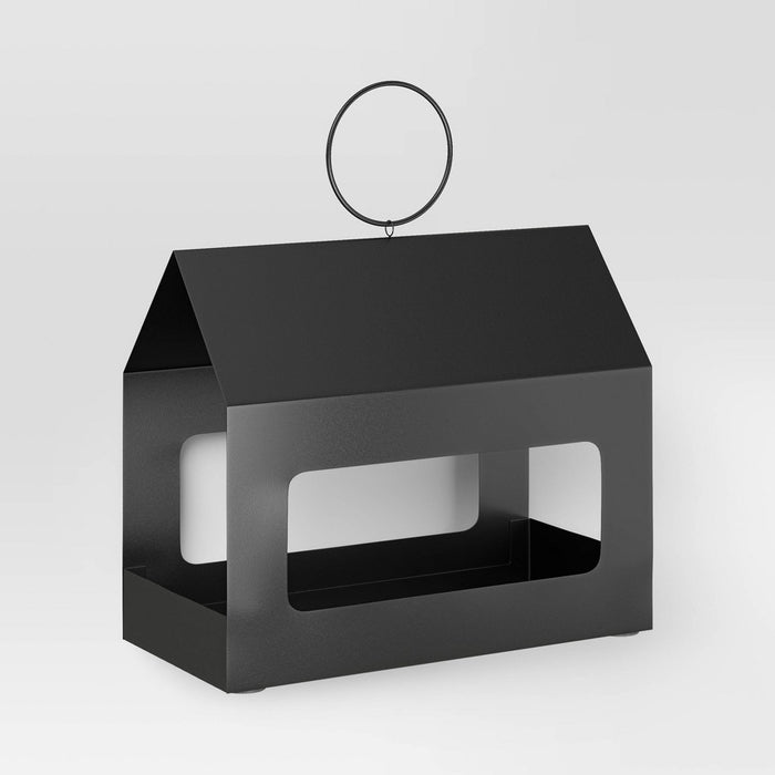 Outdoor Bird Suet Feeder 9.25" - Black - Threshold: Rust-Resistant, Iron, No Assembly Required