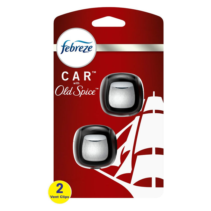 Febreze Car Vent Clip Air Freshener - Old Spice - 0.07 fl oz/2pk