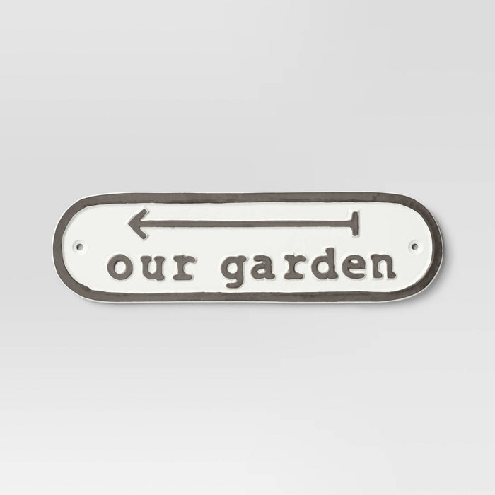 Aluminum Outdoor Patio Garden Sign "Our Garden" - Threshold
