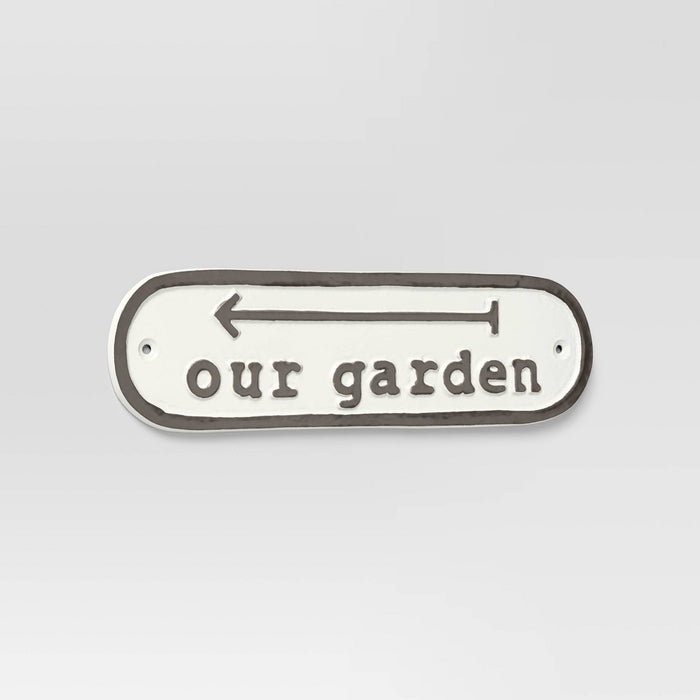 Aluminum Outdoor Patio Garden Sign "Our Garden" - Threshold