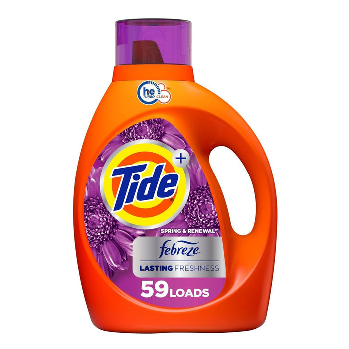 Tide Plus Febreze Spring & Renewal High Efficiency Liquid Laundry Detergent Soap - 84 fl oz