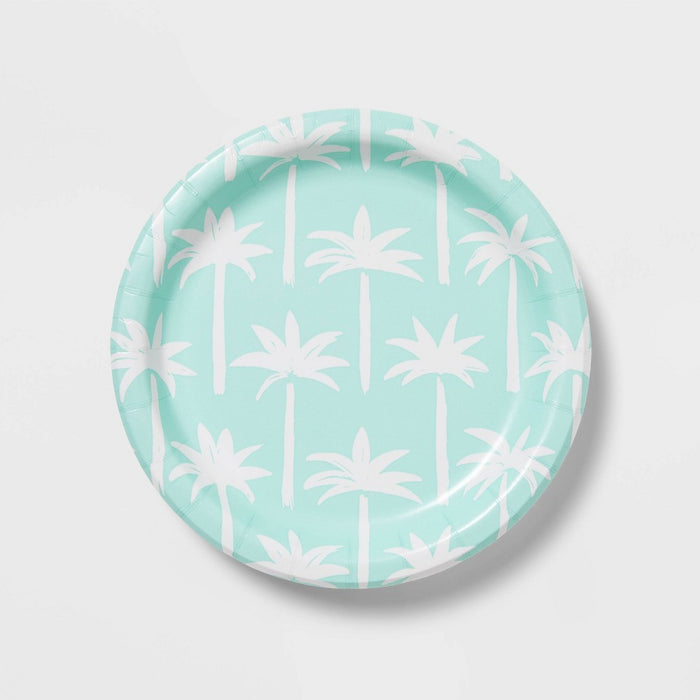 20ct 6.75" Paper Snack Plates Palm Tree - Sun Squad