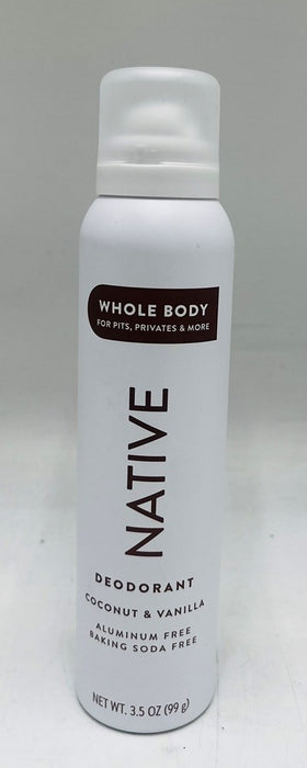Native Whole Body Deodorant Spray - Coconut & Vanilla - Aluminum Free - 3.5oz