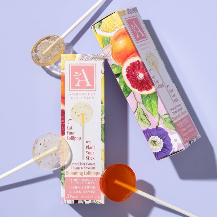 Amborella Organics Seed-Bearing Lollipop Citrus: Biodegradable Stick, Grow Herbs, Full Sun, Annual