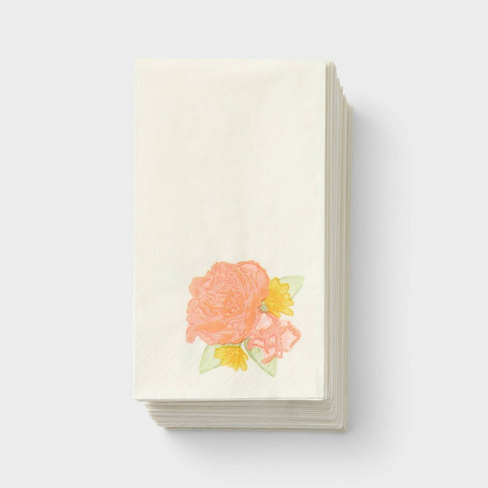 30ct Floral Guest Napkins - Spritz